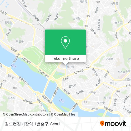 월드컵경기장역 1번출구 map