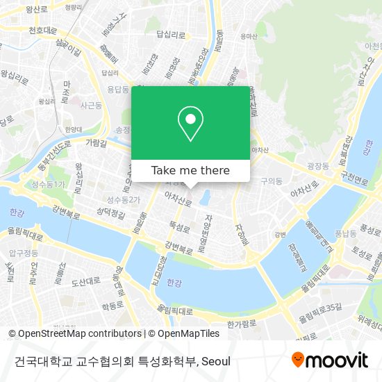 건국대학교 교수협의회 특성화헉부 map