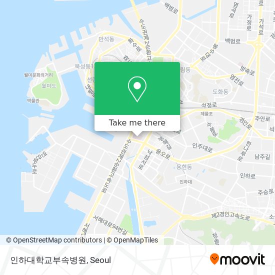 인하대학교부속병원 map