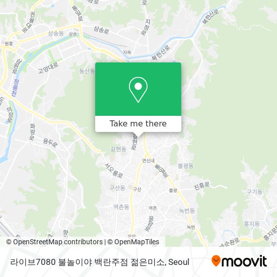 라이브7080 불놀이야 백란주점 젊은미소 map