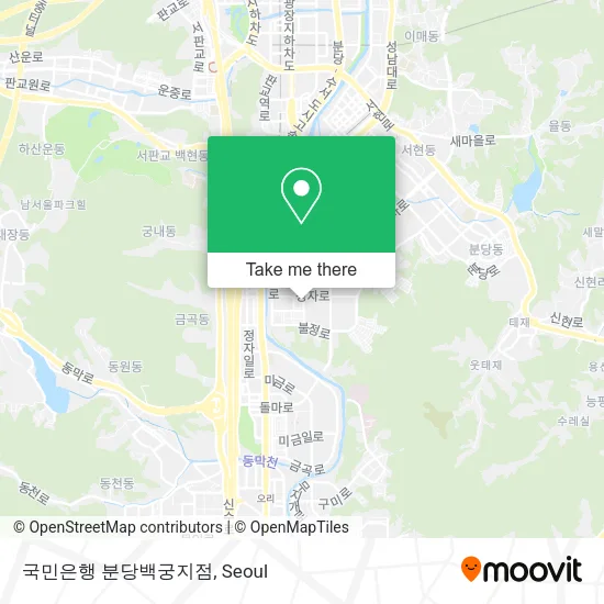 국민은행 분당백궁지점 map