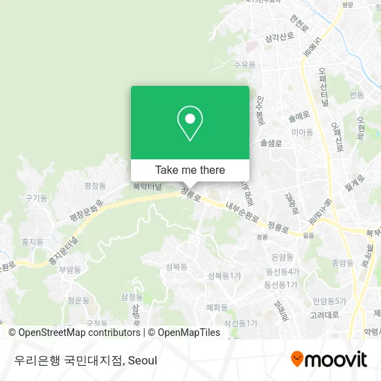 우리은행 국민대지점 map