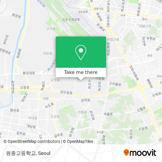 원종고등학교 map