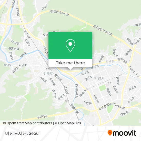 How to Get to 비산도서관 in 안양시, 경기도 by Bus or Subway?