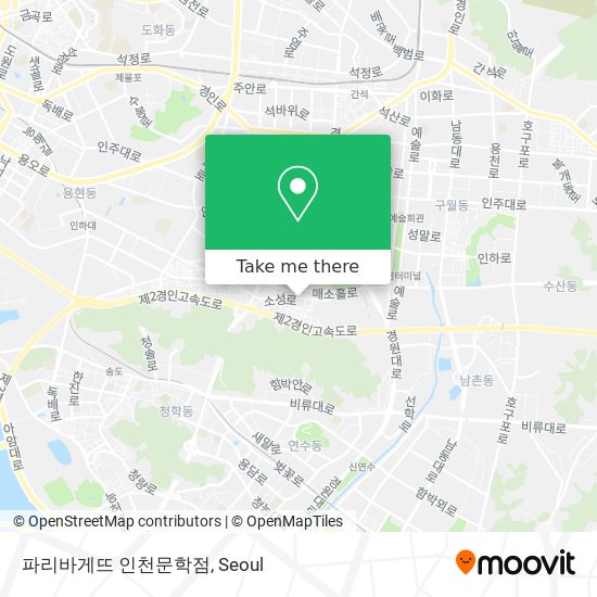 파리바게뜨 인천문학점 map