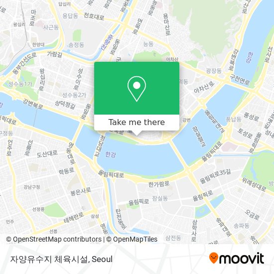 자양유수지 체육시설 map