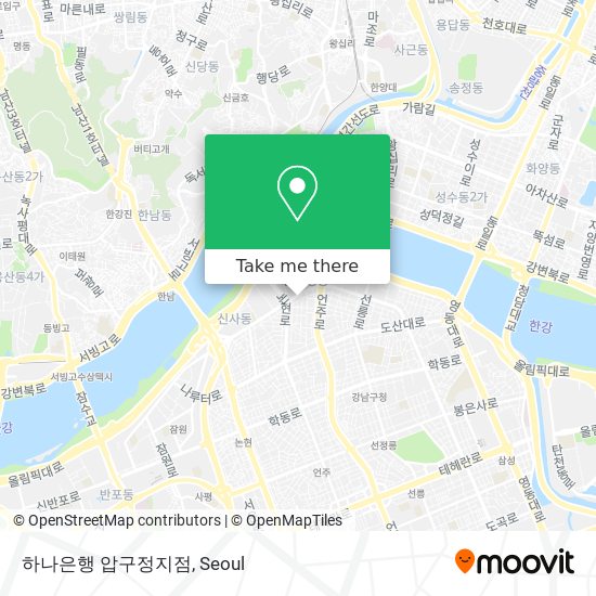 하나은행 압구정지점 map