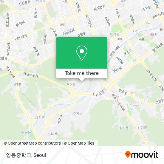 영동중학교 map