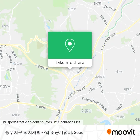 송우지구 택지개발사업 준공기념비 map
