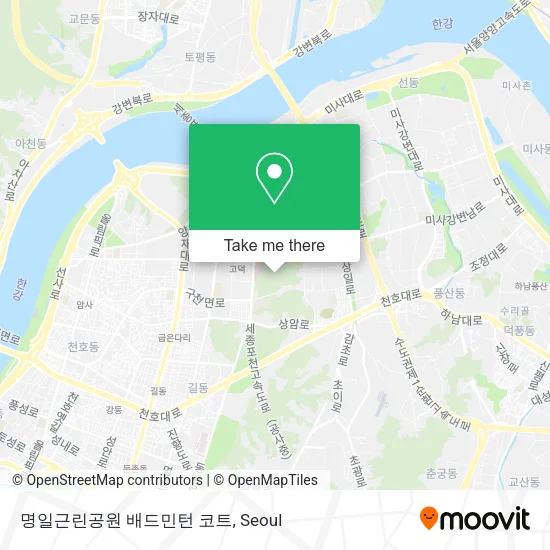 명일근린공원 배드민턴 코트 map