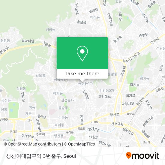 성신여대입구역 3번출구 map