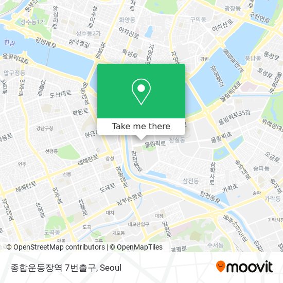 종합운동장역 7번출구 map