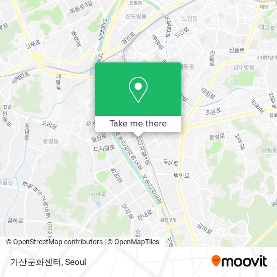 가산문화센터 map