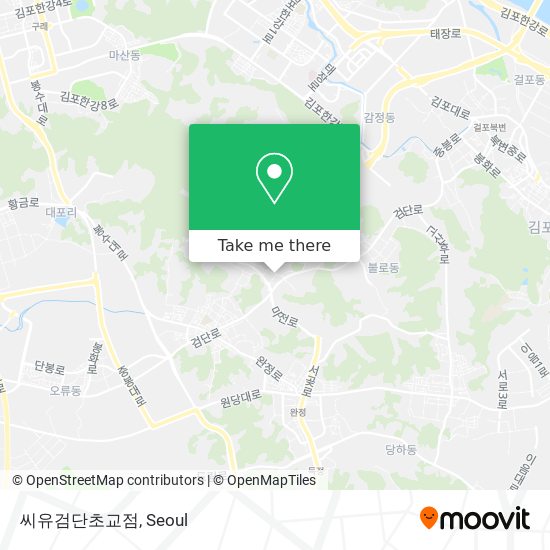 씨유검단초교점 map