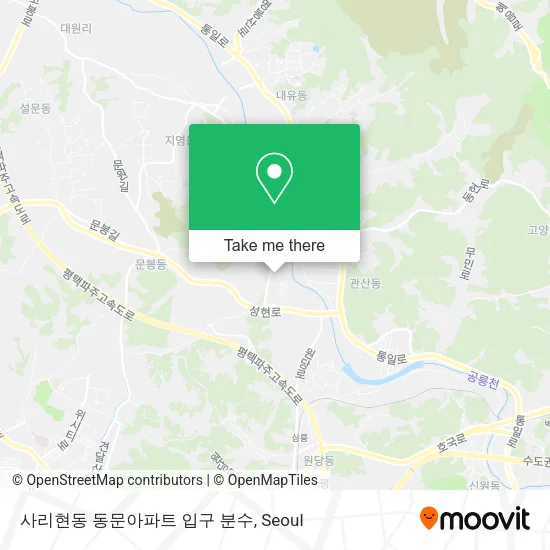 사리현동 동문아파트 입구 분수 map