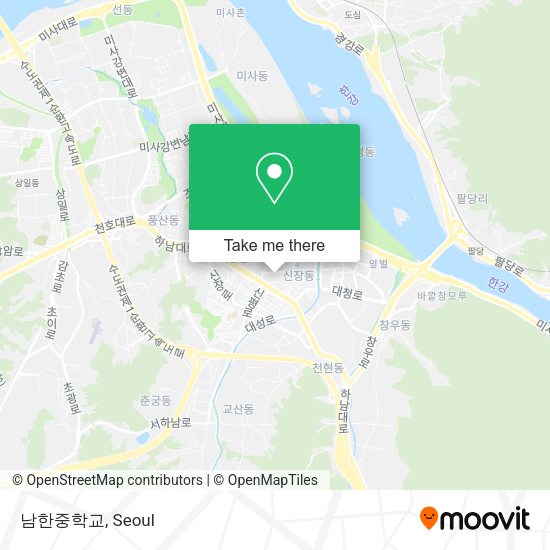 남한중학교 map