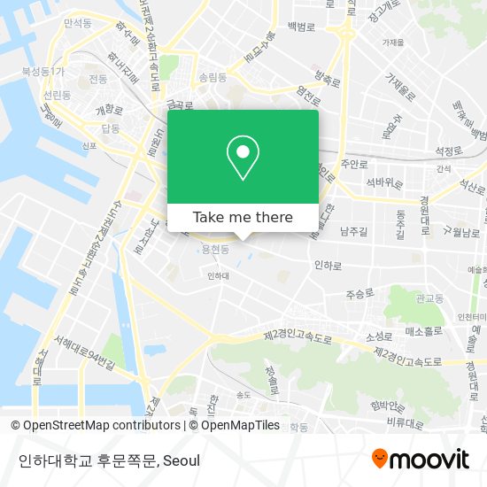 인하대학교 후문쪽문 map