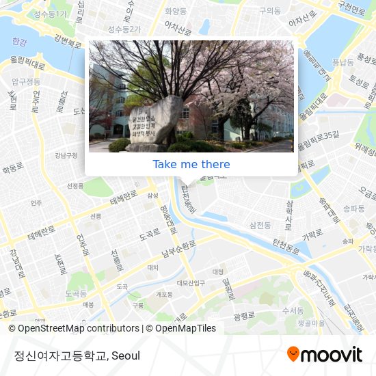 정신여자고등학교 map