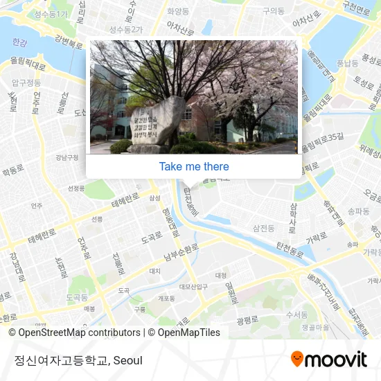 정신여자고등학교 map
