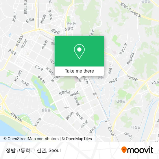 정발고등학교 신관 map