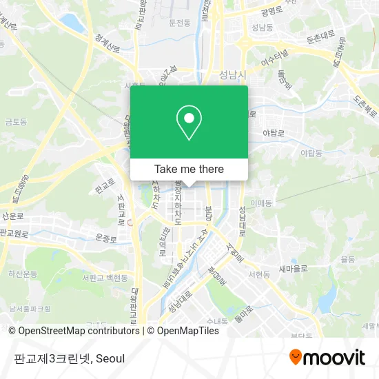 판교제3크린넷 map