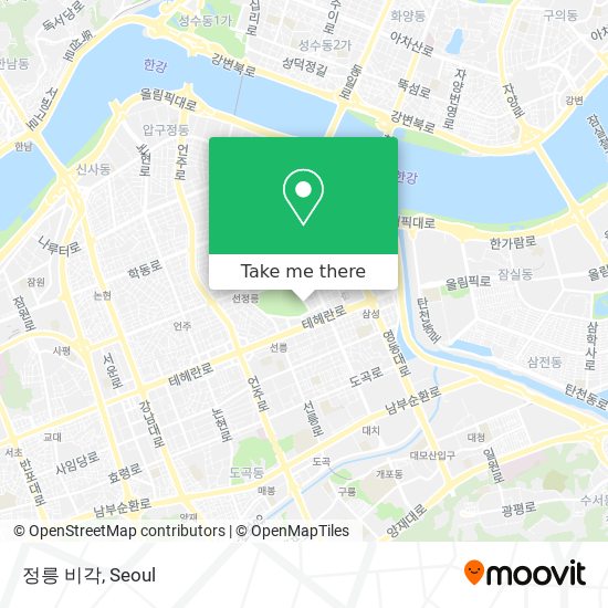 정릉 비각 map