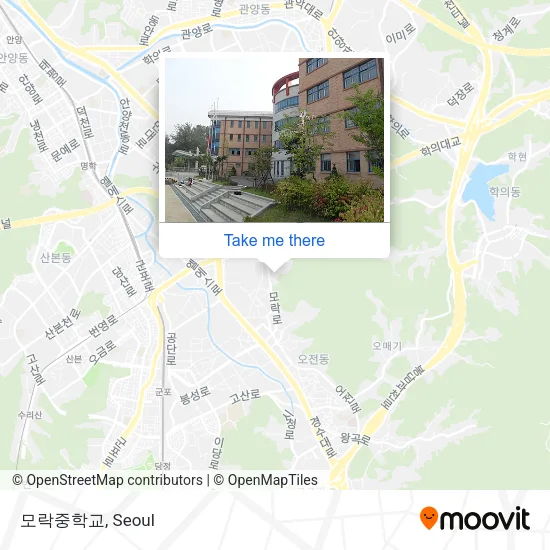 모락중학교 map