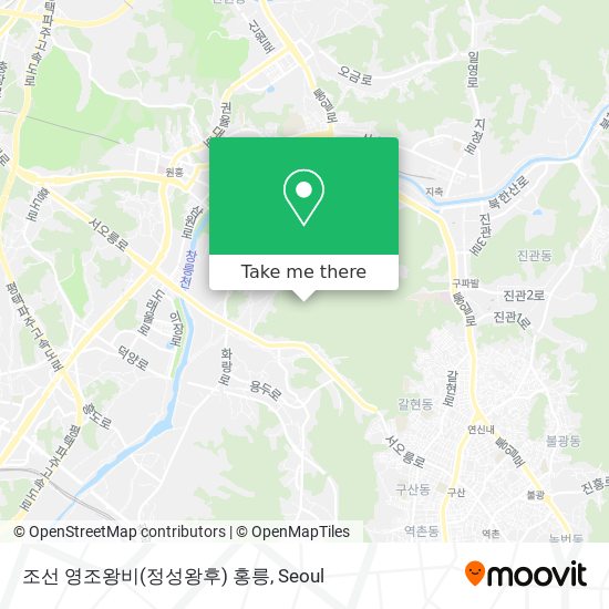 조선 영조왕비(정성왕후) 홍릉 map