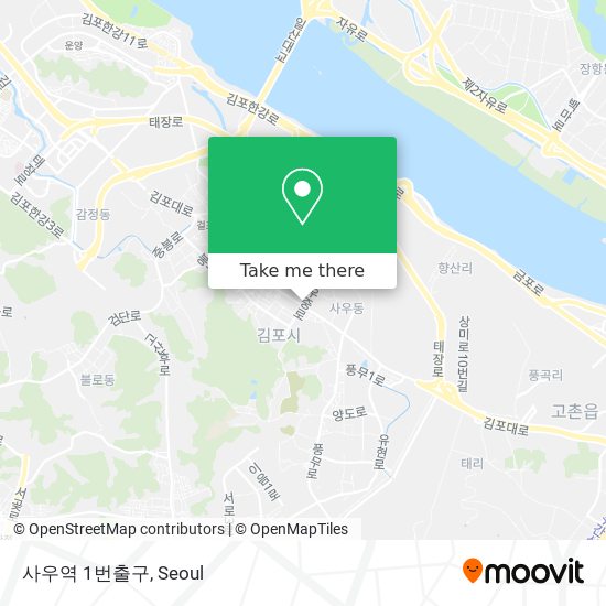 사우역 1번출구 map