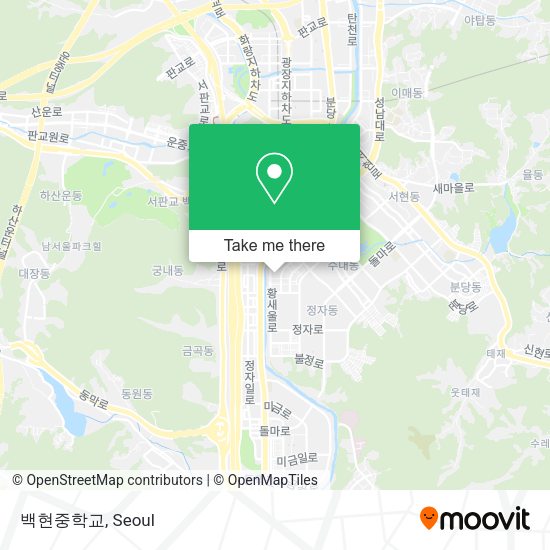 백현중학교 map