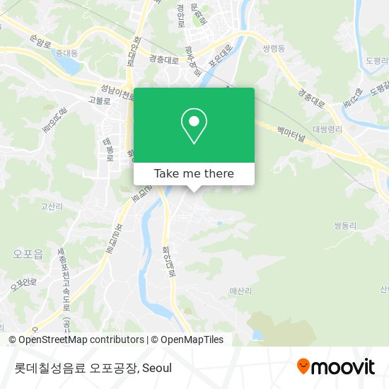 롯데칠성음료 오포공장 map