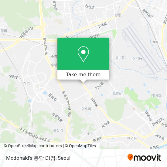 Mcdonald's 봉담 Dt점 map