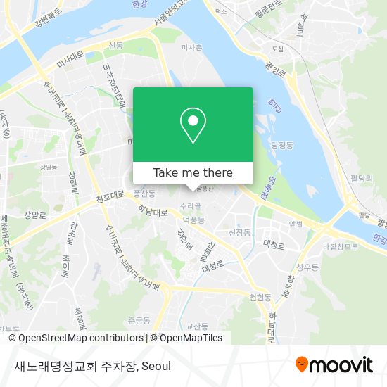 새노래명성교회 주차장 map