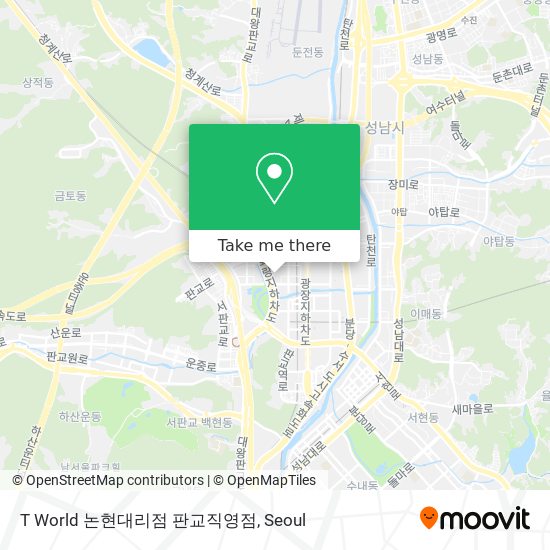 T World 논현대리점 판교직영점 map