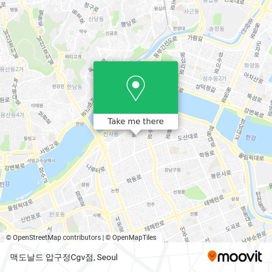 맥도날드 압구정Cgv점 map