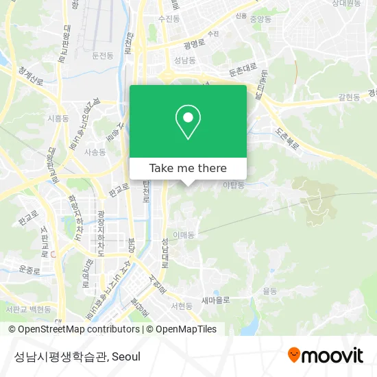 성남시평생학습관 map
