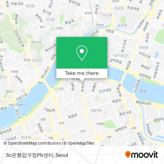 Sc은행압구정Pb센터 map