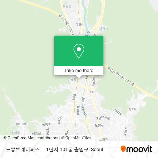 도봉투웨니퍼스트 1단지 101동 출입구 map
