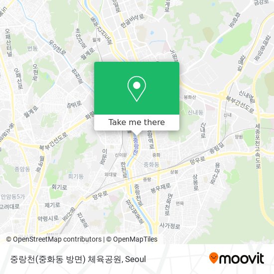 중랑천(중화동 방면) 체육공원 map