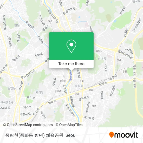 중랑천(중화동 방면) 체육공원 map