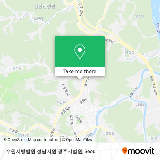 수원지방법원 성남지원 광주시법원 map