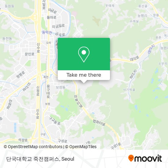 단국대학교 죽전캠퍼스 map