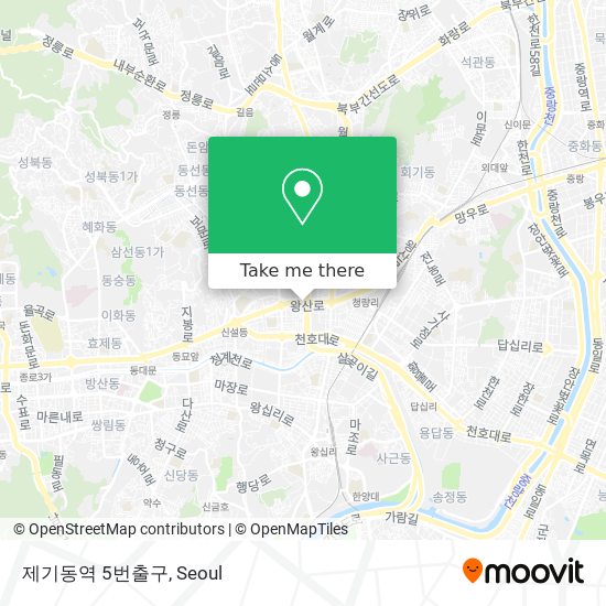 제기동역 5번출구 map