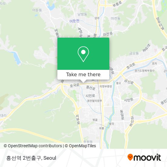 흥선역 2번출구 map