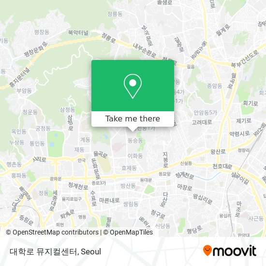 대학로 뮤지컬센터 map