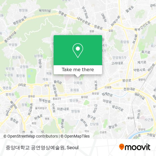중앙대학교 공연영상예술원 map