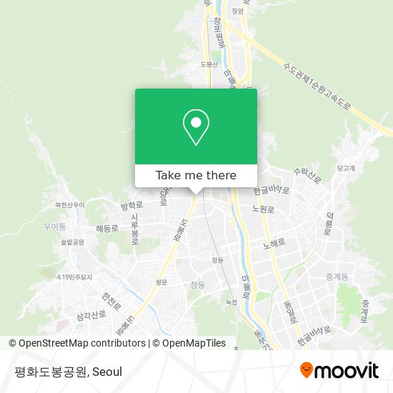 평화도봉공원 map