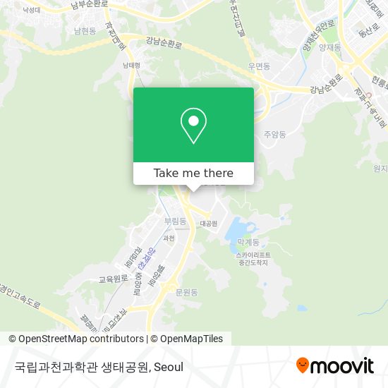 국립과천과학관 생태공원 map