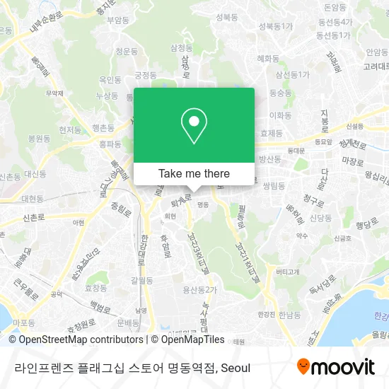라인프렌즈 플래그십 스토어 명동역점 map