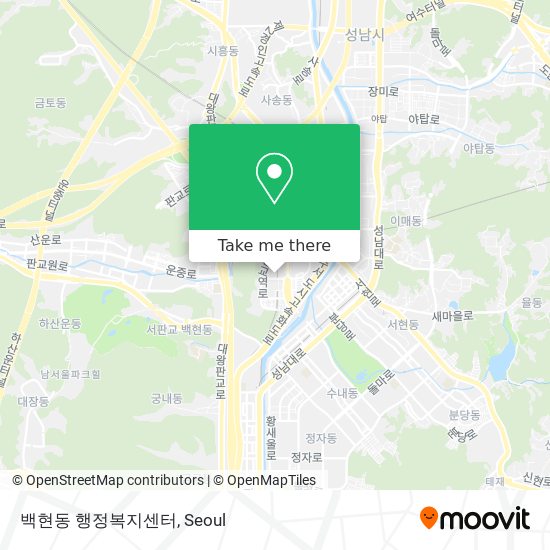 백현동 행정복지센터 map